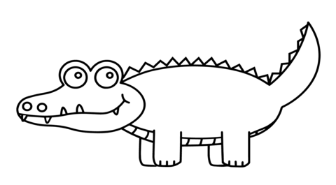 Cartoon alligator coloring book